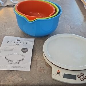 Perfect Bake Digital Scale with Mixing Bowls App Controlled Smart Baking